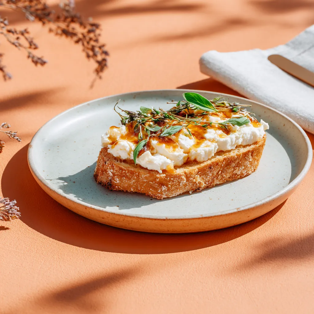 Bruschetta au fromage de chèvre et miel