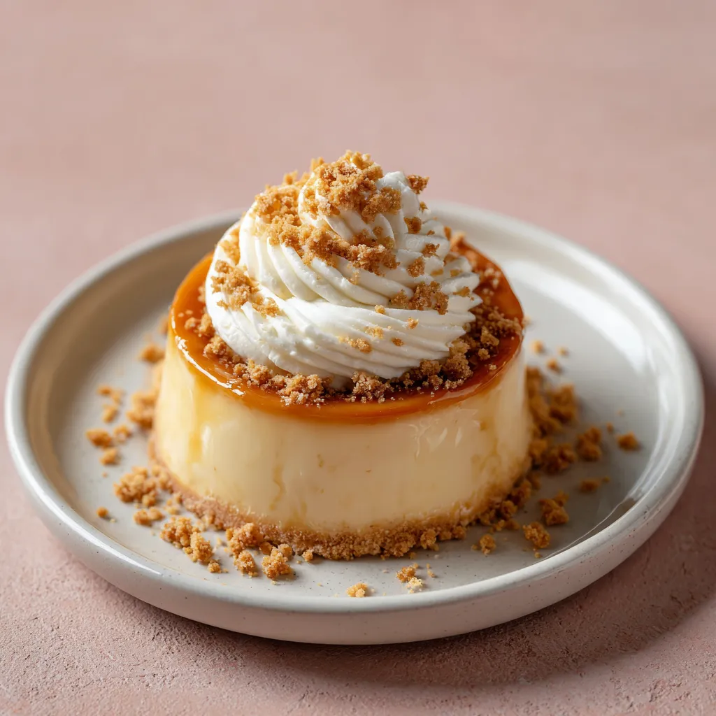 Crème caramel liégeois éclats de cookies