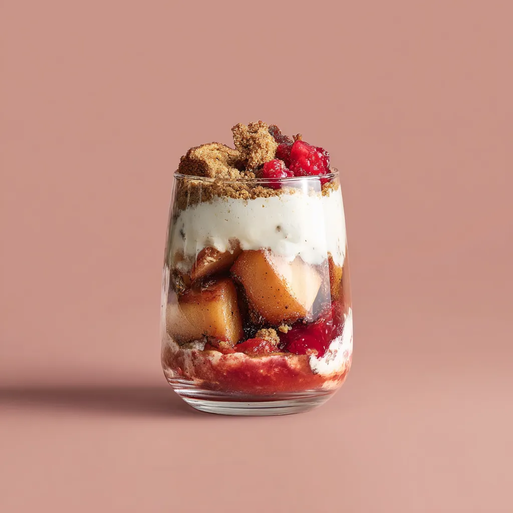 Pomme rotie aux fruits rouges et pain d 'épices