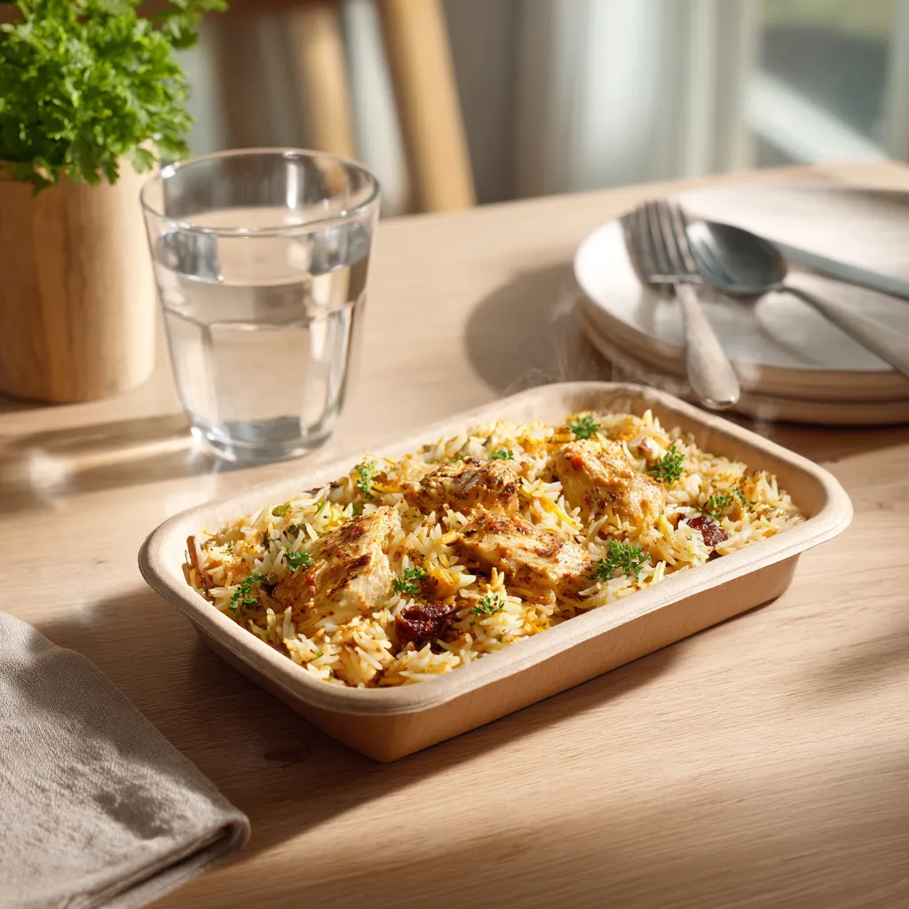 [3358] Poulet mariné au yaourt et aux 2 moutardes, riz pilaf