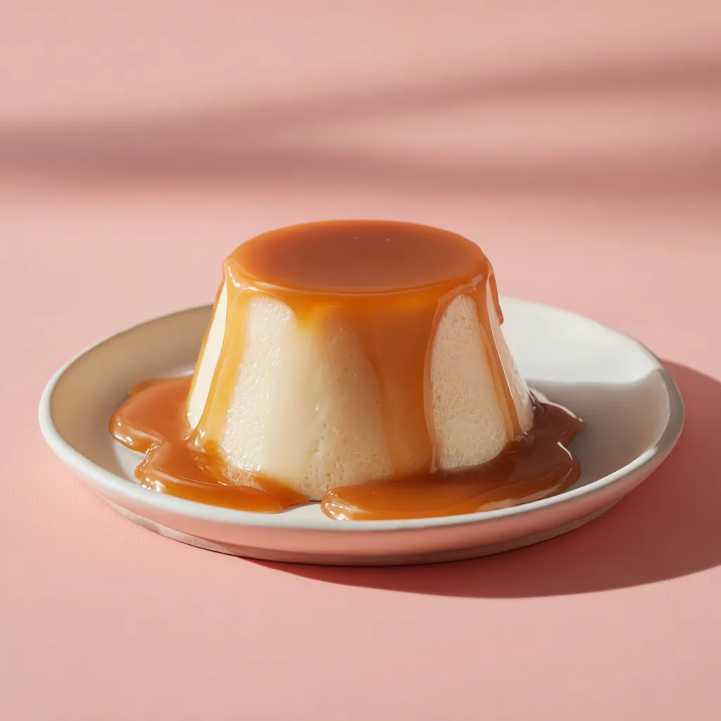 Semoule au lait, coulis de caramel