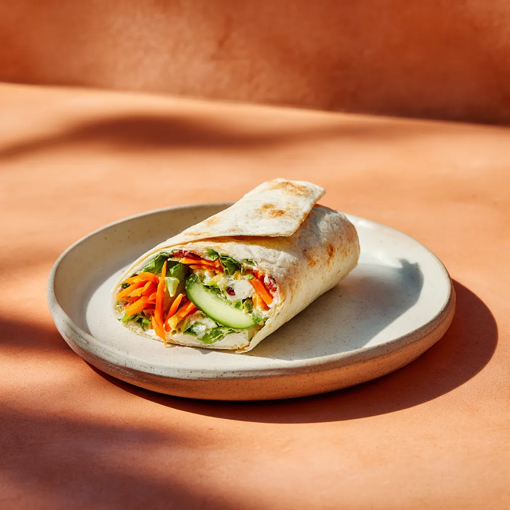 Wrap de chèvre frais et légumes croquants